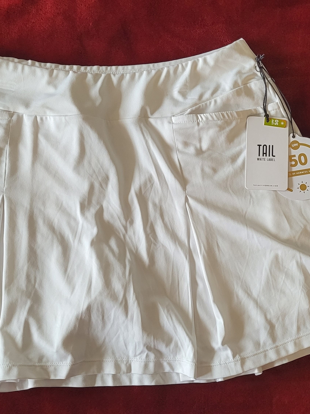 TAIL White Label Women's White Golf Skort with UPF 50
